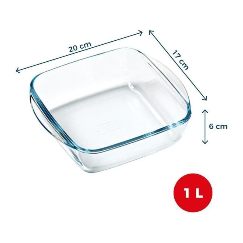 Air fryer dish - PYREX - 1450141 - Square - Borosilicate glass - 20 x