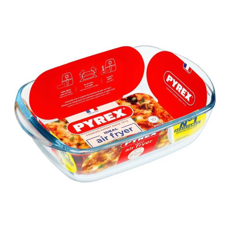 Air fryer dish - PYREX - 1450143 - Rectangular - Borosilicate glass -