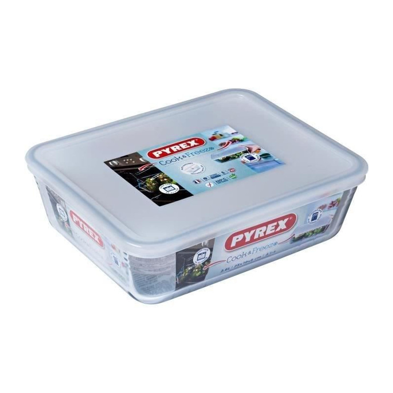 PYREX - 243P000 / 7046 - Rectangular dish with lid - 25cm * 19 cm - Py