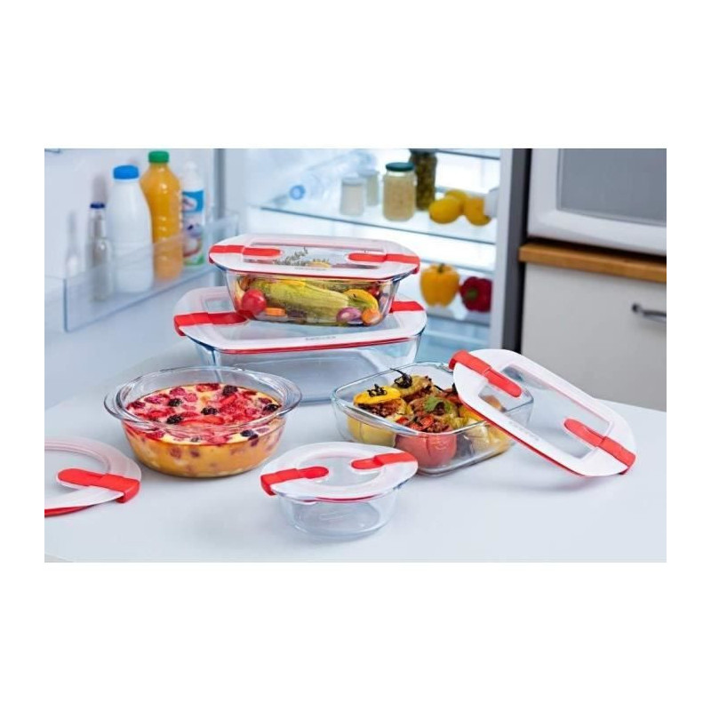 PYREX - COOK & HEAT - Rectangular glass box with lid 23 * 15 cm