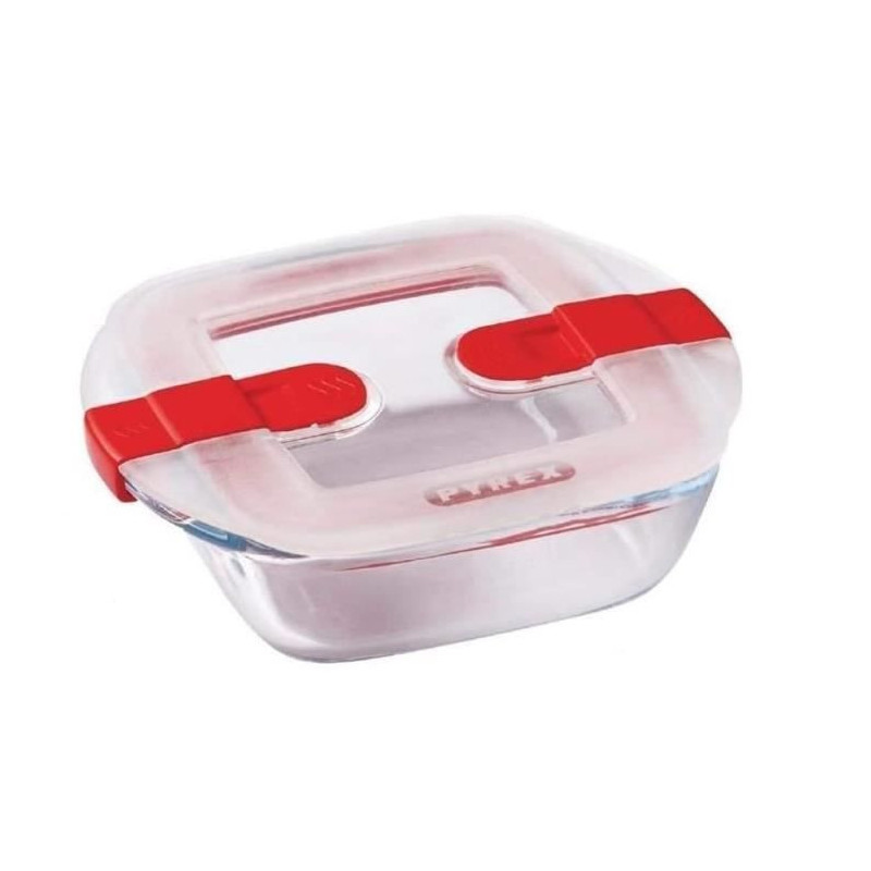 PYREX - COOK & HEAT - Square glass box with lid 25 * 22 cm