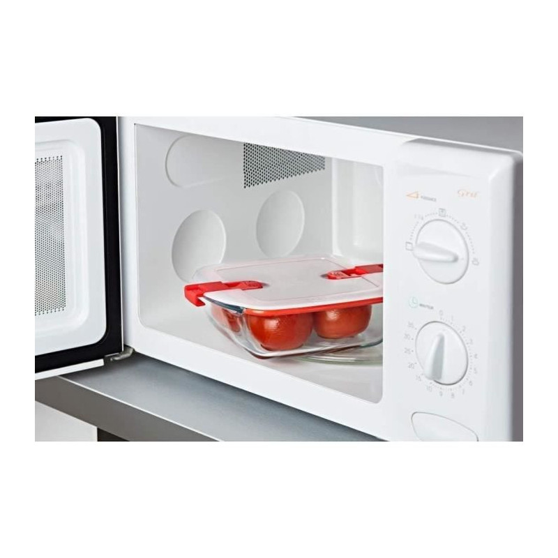 PYREX - COOK & HEAT - Square glass box with lid 25 * 22 cm