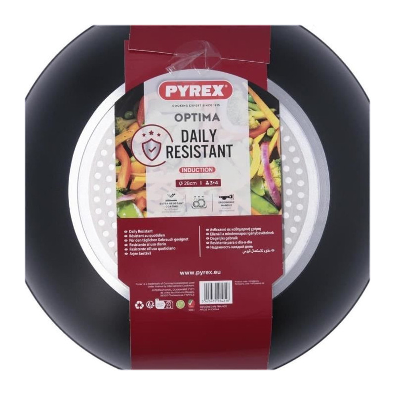 Wok - PYREX - 1455021 - Forged aluminum - Non-stick - 28 cm - PFAS-fre