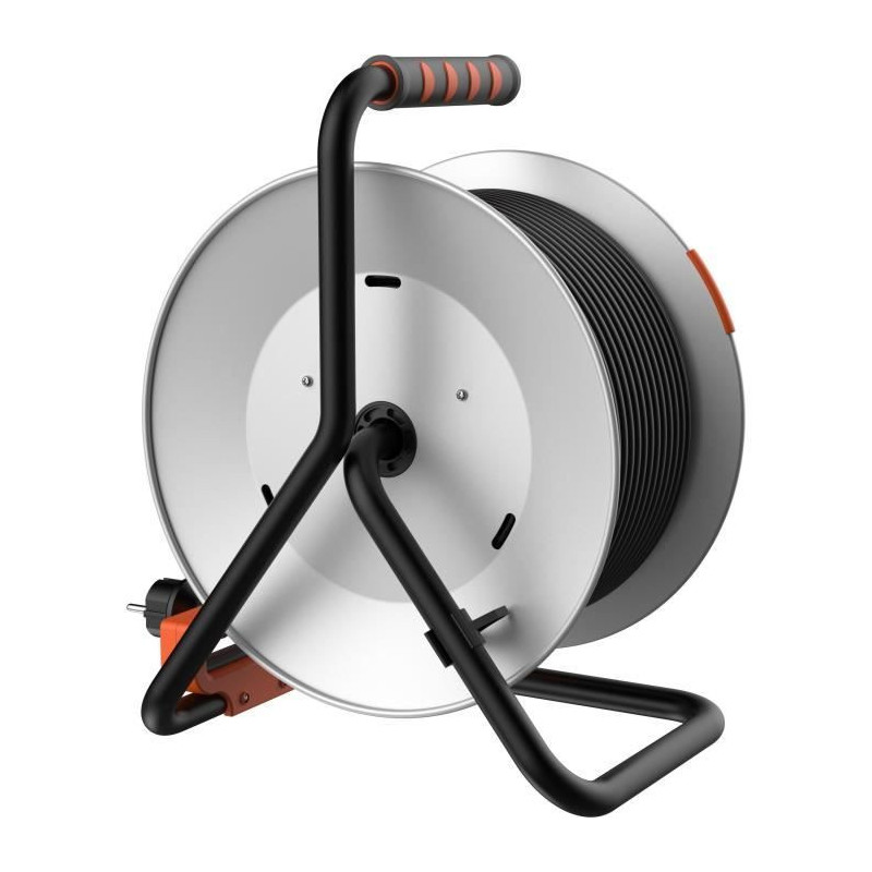 Hose reel - QUARX - Construction site - 40m, H05VV-F 3G1.5mm², metal