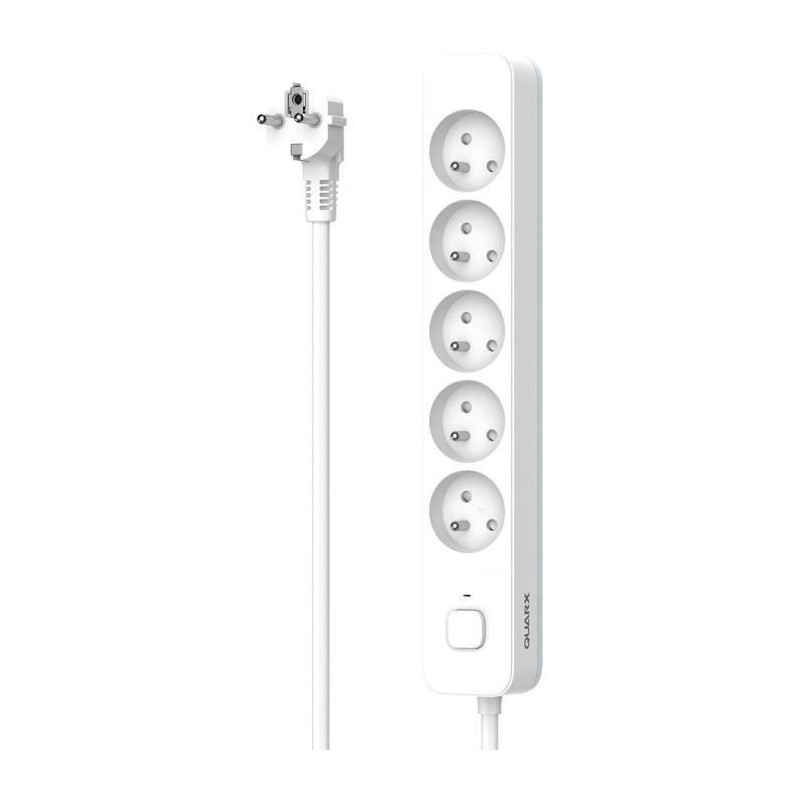 Power strip - QUARX - 5 sockets - With 3m cable, child protection