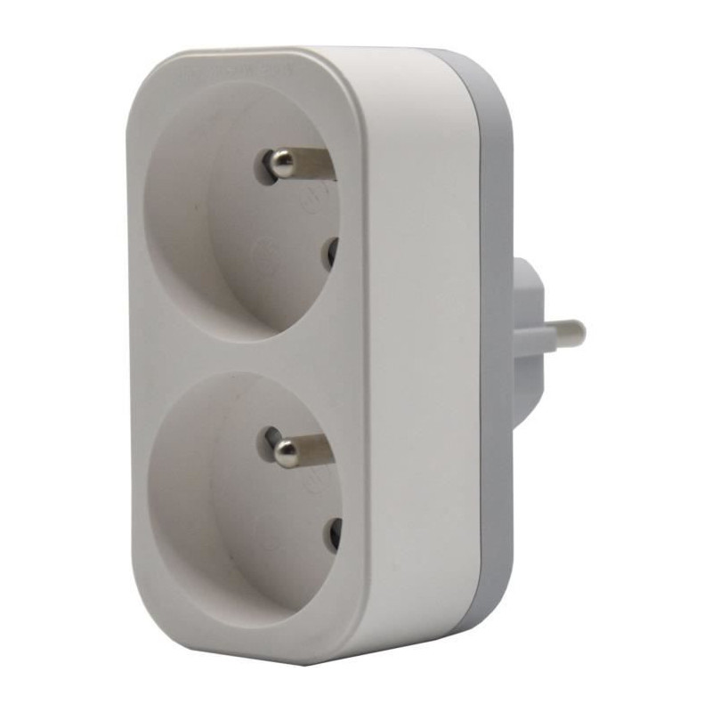 Biplite - QUARX - 2P 16A - White and light gray, NF compliant