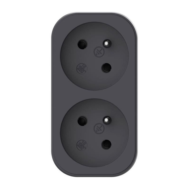 Biplite - QUARX - 2P 16A - Black and anthracite grey, NF compliant