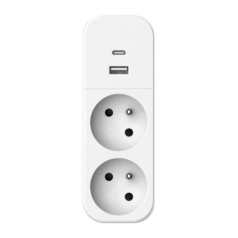 Biplite - QUARX - 2P 16A - With USB-A and USB-C, NF compliant