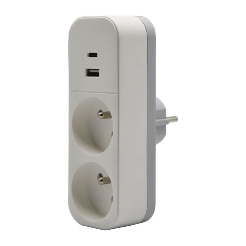 Biplite - QUARX - 2P 16A - With USB-A and USB-C, NF compliant