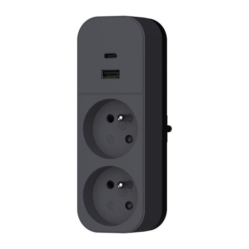 Biplite - QUARX - 2P 16A - With USB-A and USB-C, NF compliant