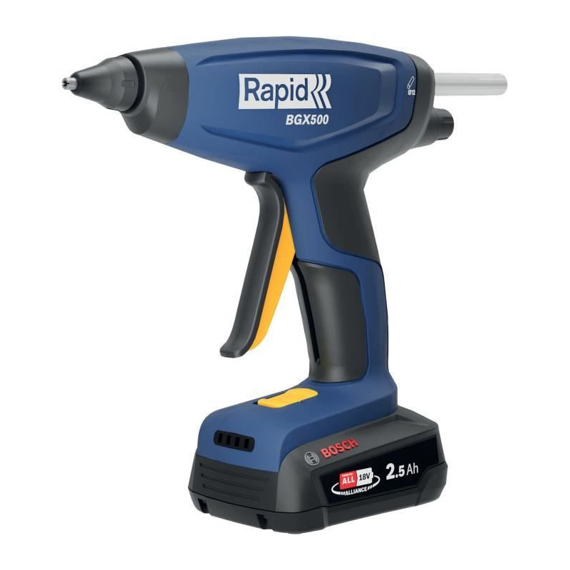 18V 900g/h battery-powered glue gun - RAPID - BGX500 - Case + 2.5Ah ba