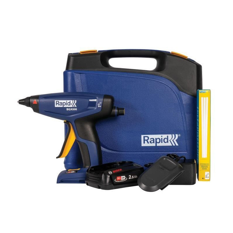18V 900g/h battery-powered glue gun - RAPID - BGX500 - Case + 2.5Ah ba