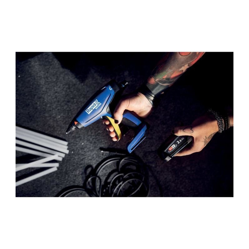 18V 900g/h battery-powered glue gun - RAPID - BGX500 - Case + 2.5Ah ba