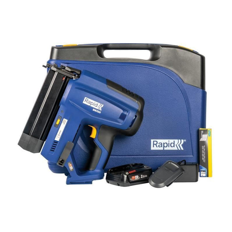18V battery nailer for 8/20-50mm - RAPID - BNX50 - Case + 2.5Ah batter