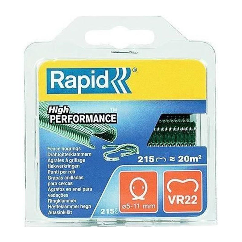 VR22 Rapid Agraf Wire Mesh Clip - Green Laminated - 215 staples