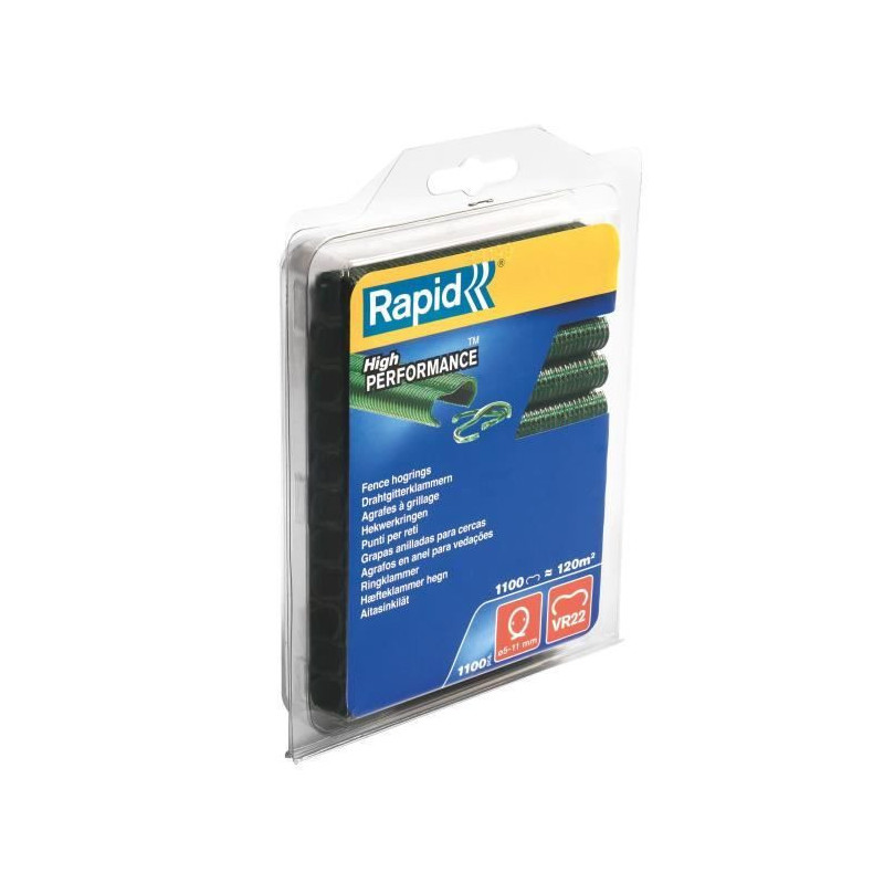 VR22 Rapid Agraf Wire Mesh Clip - Green Laminated - 1100 Staples