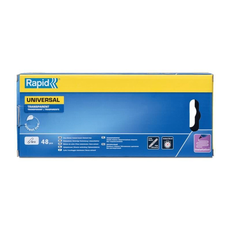 Glue - RAPID - 12mm x 48 sticks - Transparent - High flow - Setting ti