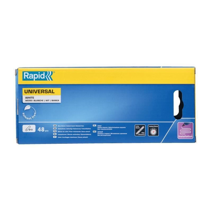 Glue - RAPID - Ø12mm - 48 sticks - White - High flow - Setting time 1