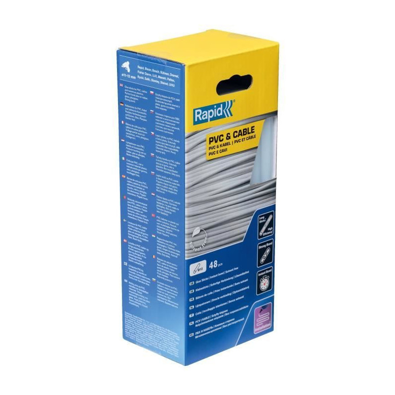 Glue sticks - Rapid - 12 mm - 48 sticks - PVC - Resin - Interior
