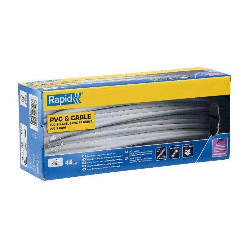 Glue sticks - Rapid - 12 mm - 48 sticks - PVC - Resin - Interior