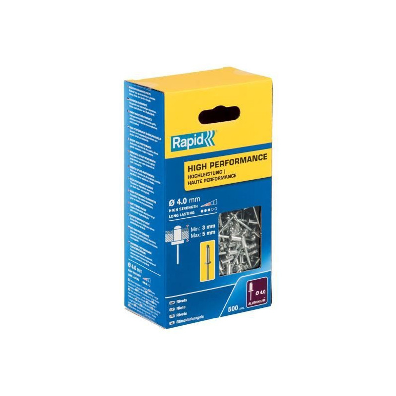 RAPID - Rivets - 4 x 8mm Alu ALU - Box of 500