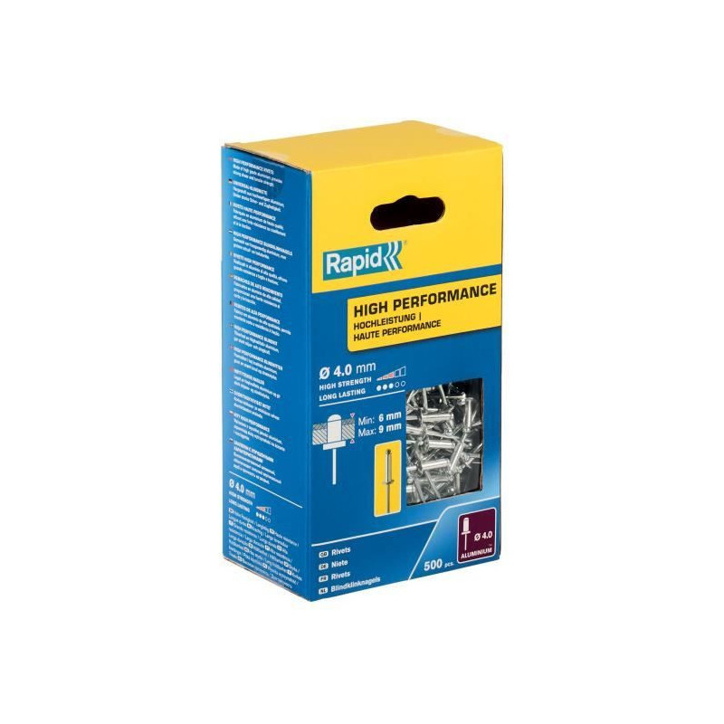 RAPID - Rivets - 4 x 12mm Alu ALU - Box of 500
