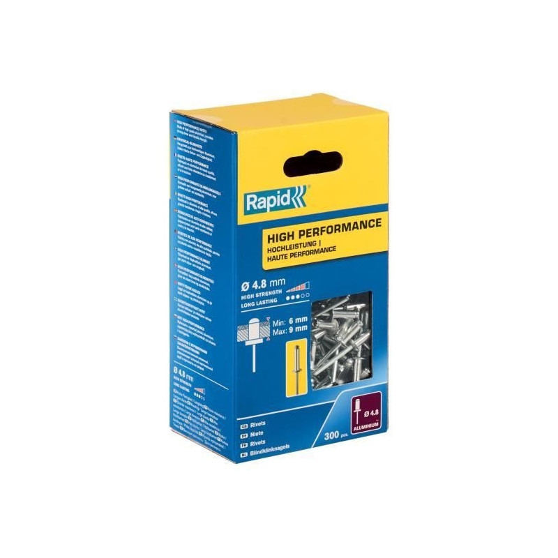 RAPID - Rivets - 4.8 x 12mm Alu ALU - Box of 300