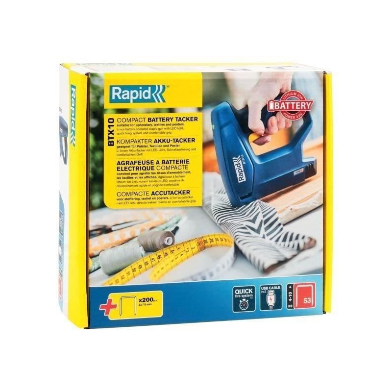 Electric stapler - RAPID - BTX10 - For 53/4-10 mm - Box