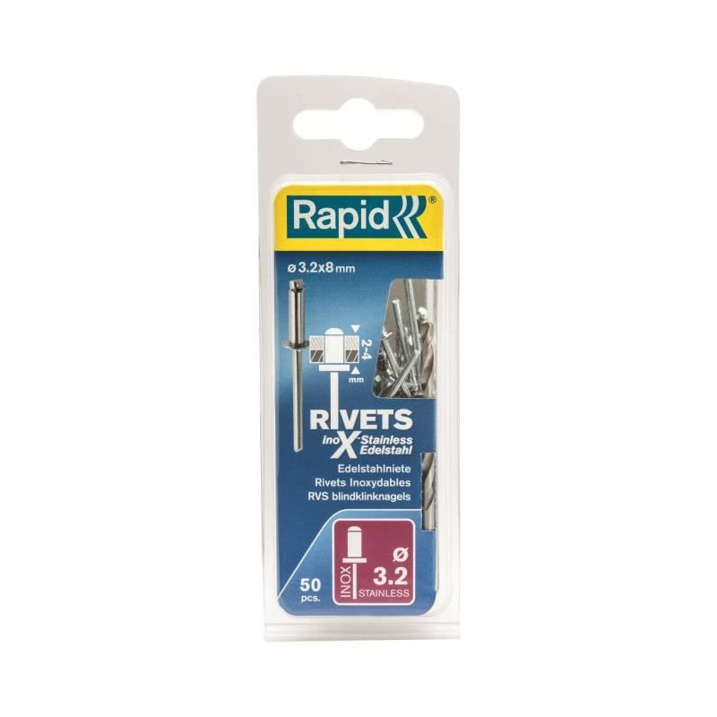 RAPID Stainless rivets 3,2x8mm