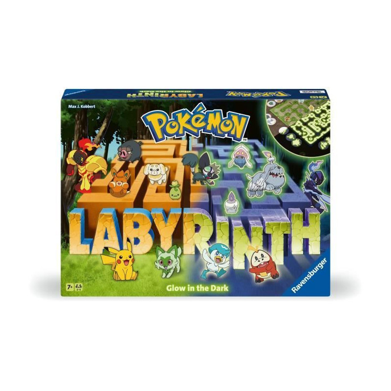 Pokémon Maze, Classic Board Game, Glow in the Dark, For Children and