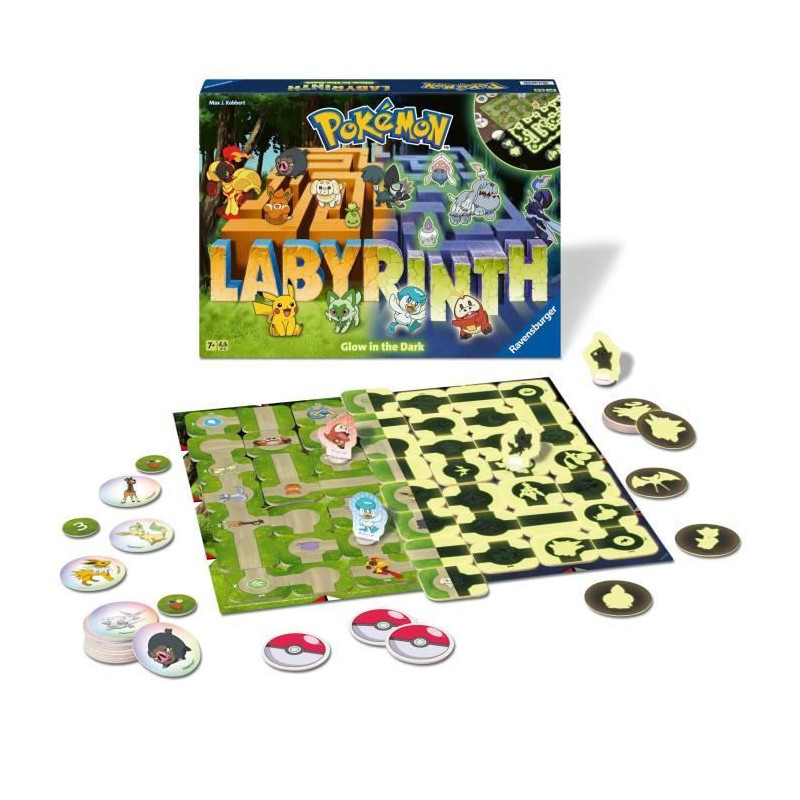 Pokémon Maze, Classic Board Game, Glow in the Dark, For Children and