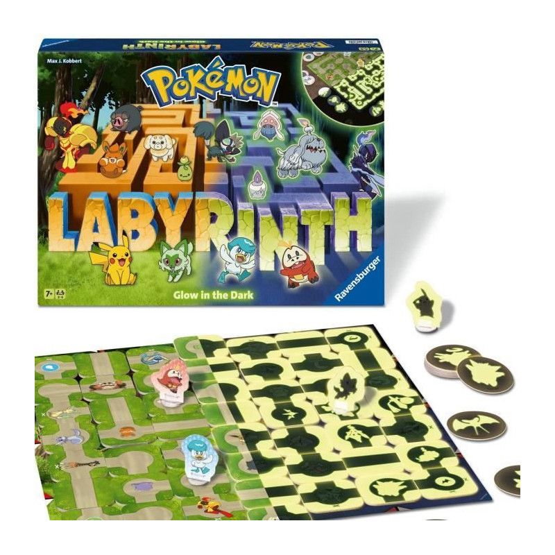 Pokémon Maze, Classic Board Game, Glow in the Dark, For Children and