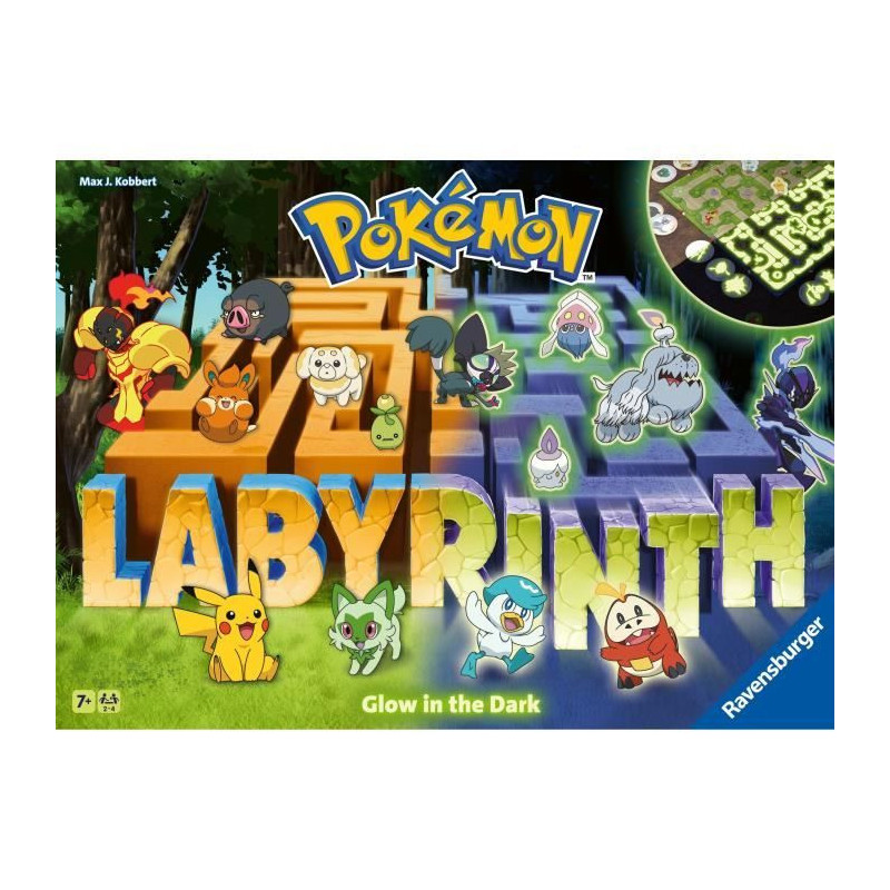 Pokémon Maze, Classic Board Game, Glow in the Dark, For Children and