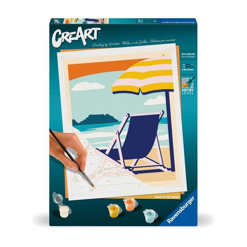 CreArt 24x30 cm Relax at the Beach, Adult, Paint by Numbers, 23897, Ra