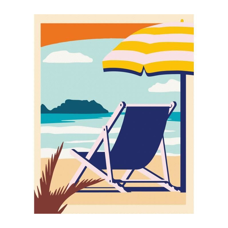CreArt 24x30 cm Relax at the Beach, Adult, Paint by Numbers, 23897, Ra