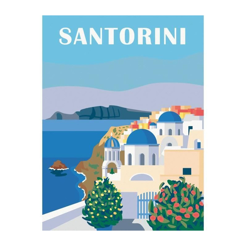 Ravensburger–CreArt Canvas 30x40 cm–Santorini–Paint by numbers