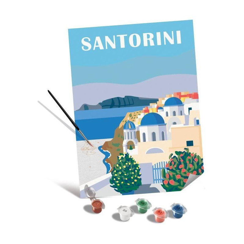 Ravensburger–CreArt Canvas 30x40 cm–Santorini–Paint by numbers