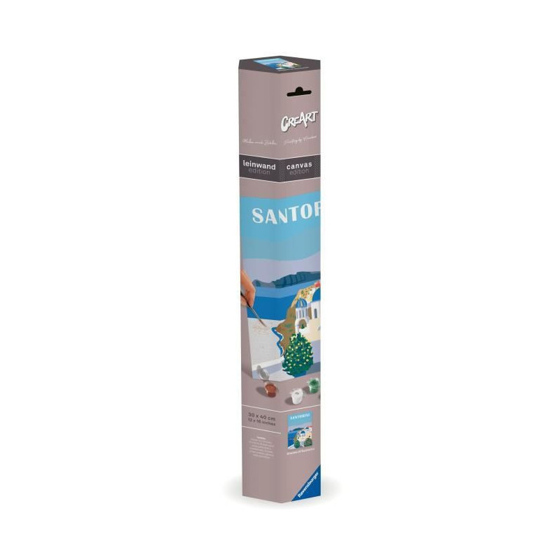 Ravensburger–CreArt Canvas 30x40 cm–Santorini–Paint by numbers