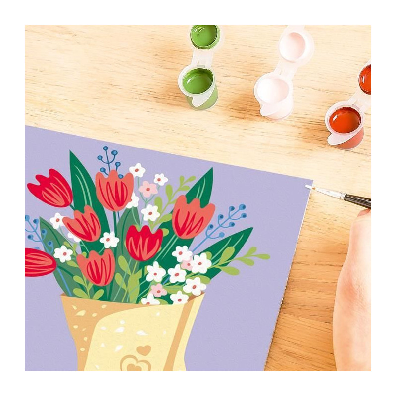 CreArt 20x20 cm Bouquet of Tulips, Creative Leisure, Adult, Paint by N