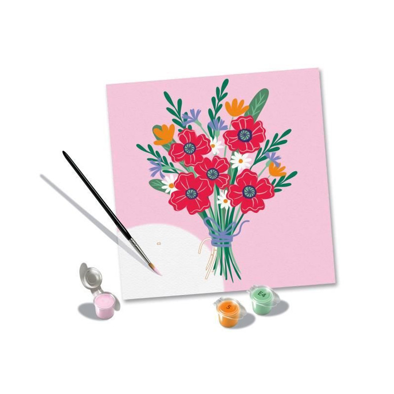 CreArt 20x20 cm Poppy bouquet, Creative leisure, Adult, Paint by numbe
