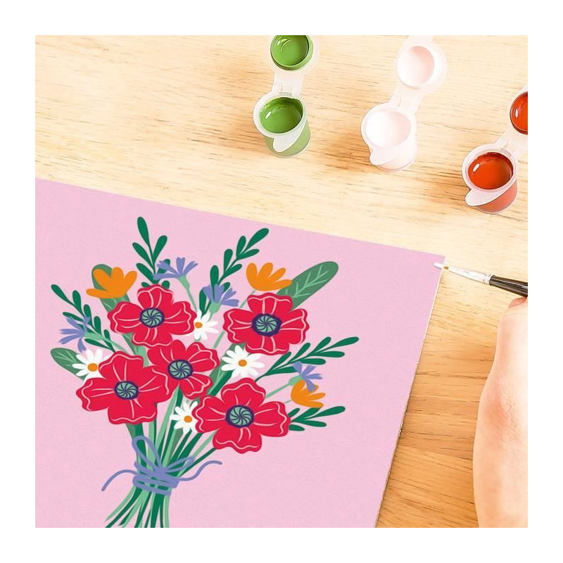 CreArt 20x20 cm Poppy bouquet, Creative leisure, Adult, Paint by numbe