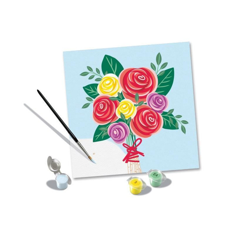CreArt 20x20 cm Bouquet of roses, Creative leisure, Adult, Paint by nu