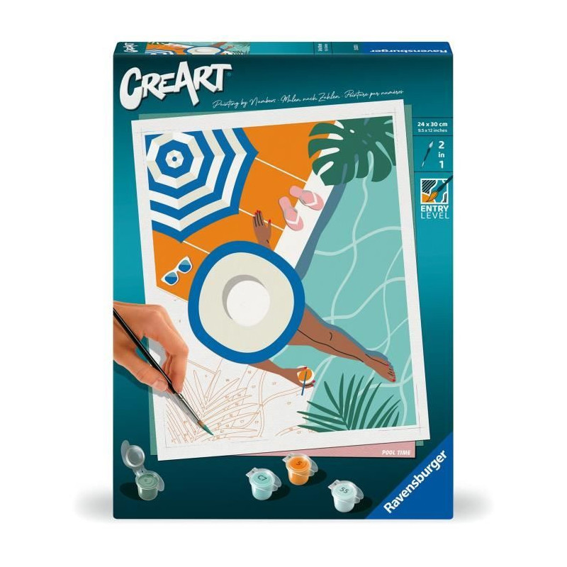 CreArt 24x30 cm Pool Time, Adult, Paint by Numbers, 25523, Ravensburge