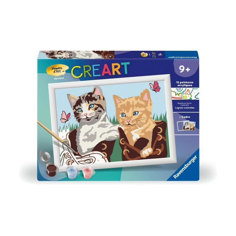 CreArt Kids 18x24cm, Paint by Numbers, Kittens and Shoes, Paint by Num