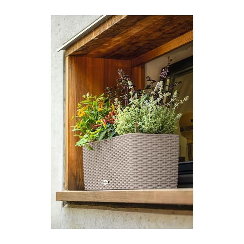 Jardiniere - Balconera cottage 50 - Complete kit - Sand brown - 8 L -