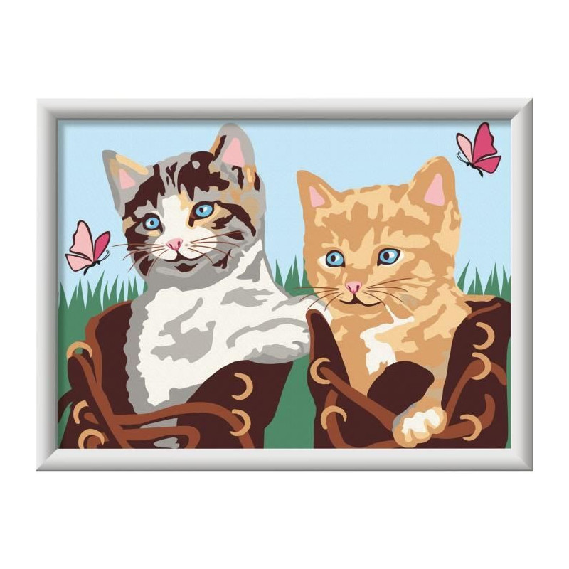 CreArt Kids 18x24cm, Paint by Numbers, Kittens and Shoes, Paint by Num