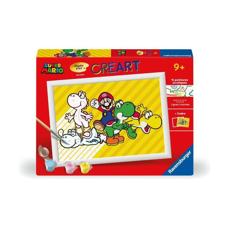 CreArt Kids 18x24cm Super Mario, Paint by Numbers Kit, Art Number, Age