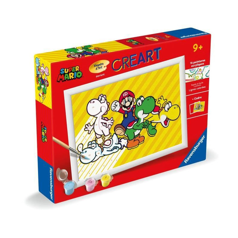 CreArt Kids 18x24cm Super Mario, Paint by Numbers Kit, Art Number, Age