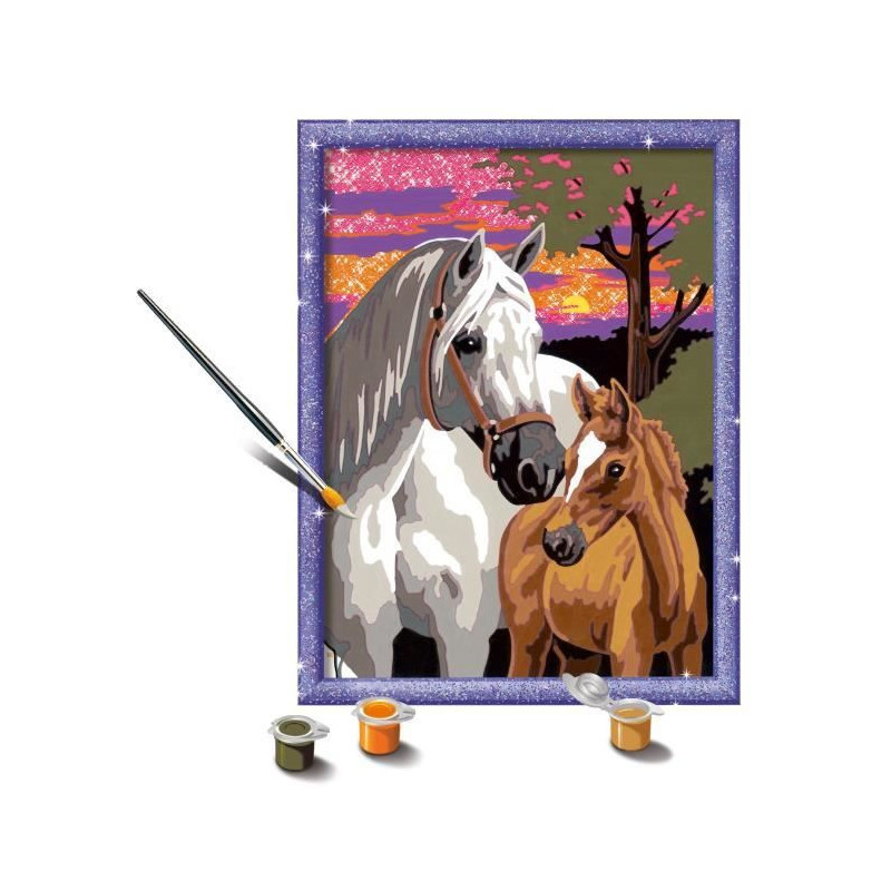 CreArt Kids 18x24cm Horses at Sunset, Paint by Numbers Kit, Ages 9+, 2