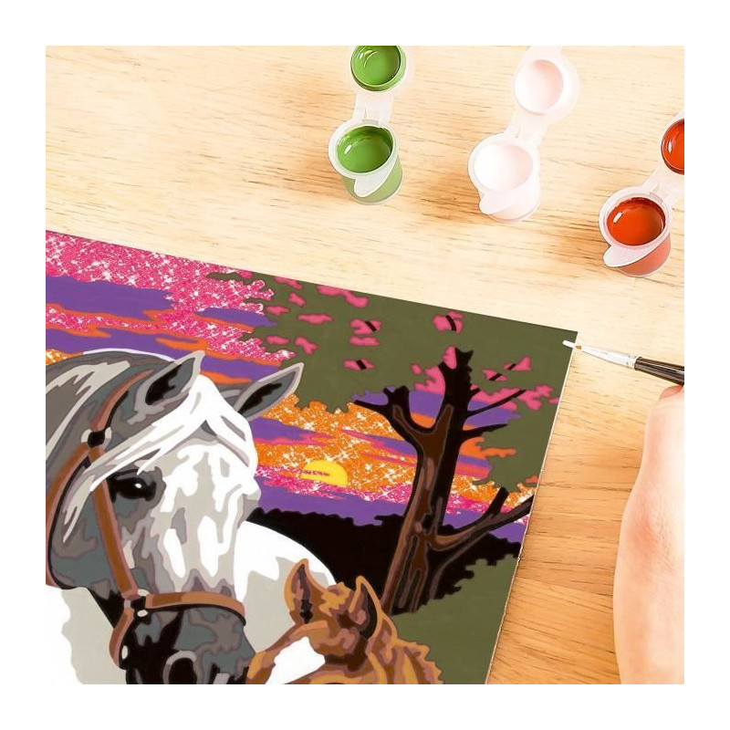 CreArt Kids 18x24cm Horses at Sunset, Paint by Numbers Kit, Ages 9+, 2